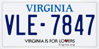 VA license plate VLE7847