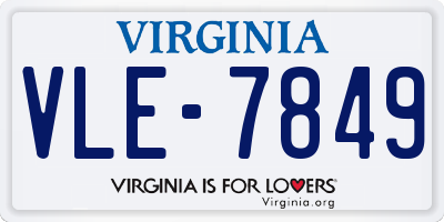 VA license plate VLE7849