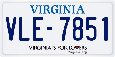 VA license plate VLE7851