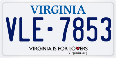 VA license plate VLE7853