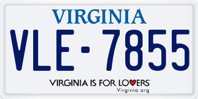 VA license plate VLE7855