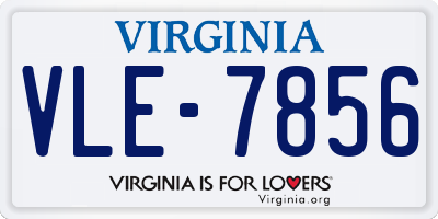 VA license plate VLE7856
