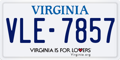 VA license plate VLE7857