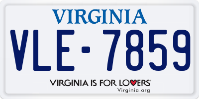 VA license plate VLE7859