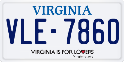 VA license plate VLE7860