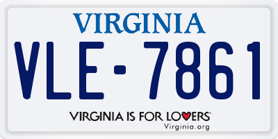 VA license plate VLE7861