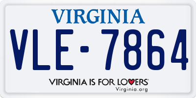 VA license plate VLE7864