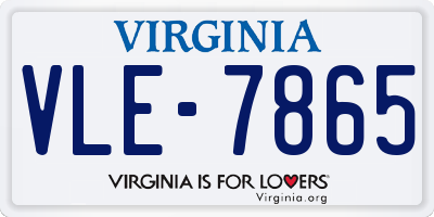 VA license plate VLE7865