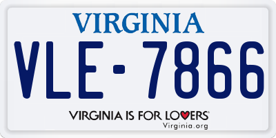 VA license plate VLE7866