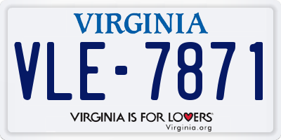 VA license plate VLE7871