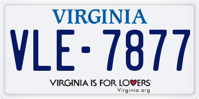VA license plate VLE7877