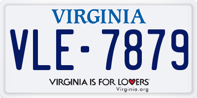 VA license plate VLE7879
