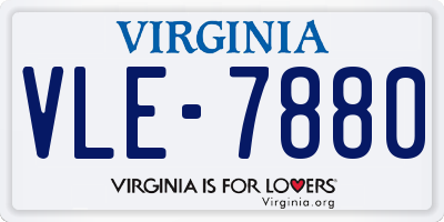 VA license plate VLE7880