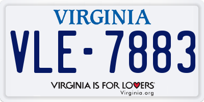 VA license plate VLE7883