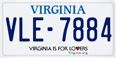 VA license plate VLE7884