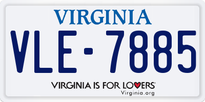 VA license plate VLE7885