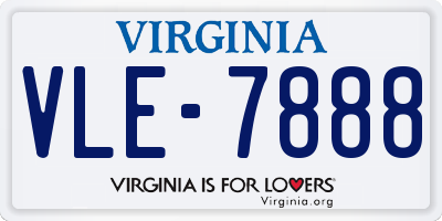 VA license plate VLE7888