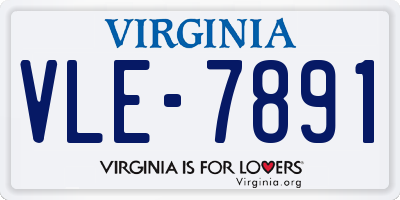 VA license plate VLE7891