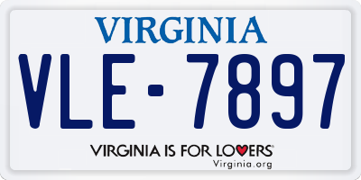 VA license plate VLE7897