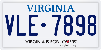 VA license plate VLE7898