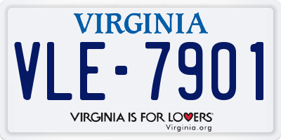 VA license plate VLE7901