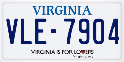 VA license plate VLE7904
