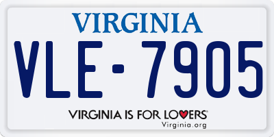 VA license plate VLE7905