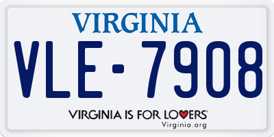 VA license plate VLE7908