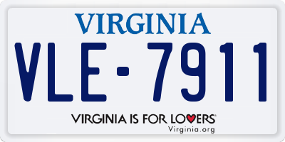 VA license plate VLE7911