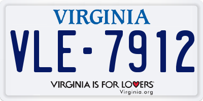 VA license plate VLE7912