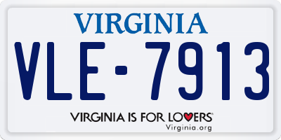 VA license plate VLE7913