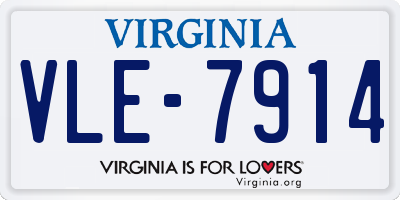 VA license plate VLE7914
