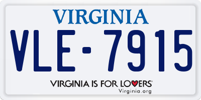 VA license plate VLE7915