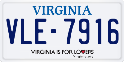 VA license plate VLE7916