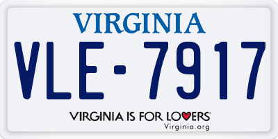 VA license plate VLE7917
