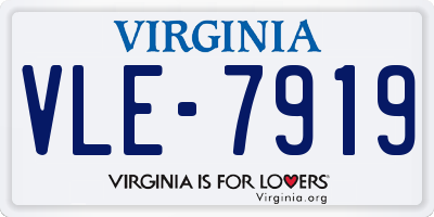 VA license plate VLE7919