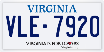 VA license plate VLE7920