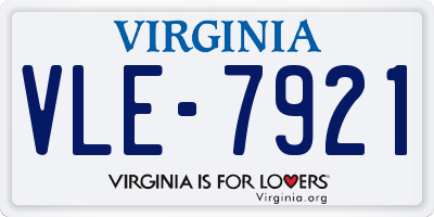 VA license plate VLE7921
