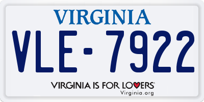VA license plate VLE7922
