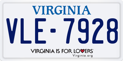 VA license plate VLE7928