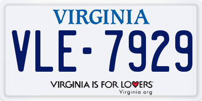 VA license plate VLE7929