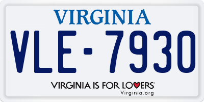 VA license plate VLE7930