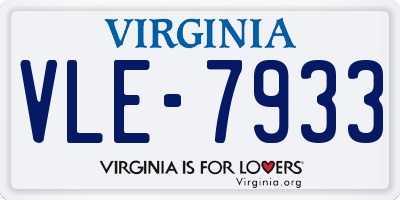 VA license plate VLE7933