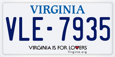 VA license plate VLE7935