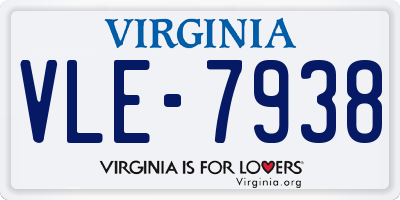 VA license plate VLE7938