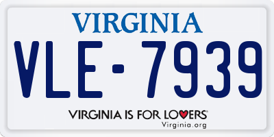 VA license plate VLE7939