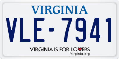 VA license plate VLE7941