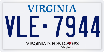 VA license plate VLE7944