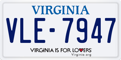 VA license plate VLE7947