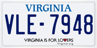VA license plate VLE7948